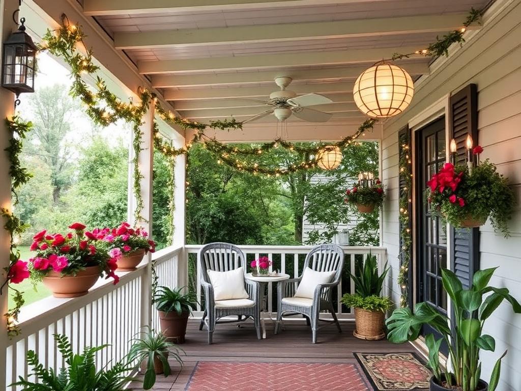 Retro garlands for the veranda фото