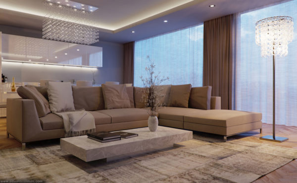 Правильное сочетание коричневого дивана с интерьером