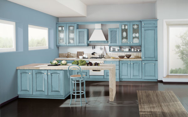 Стоит ли выбирать голубой цвет для отделки кухни
