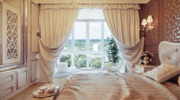 Как красиво повесить шторы в спальне