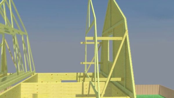 Ломаная мансардная крыша будет прочной, если фермы будут установлены с шагом не более 90 см
