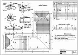 План стропил план кровли
