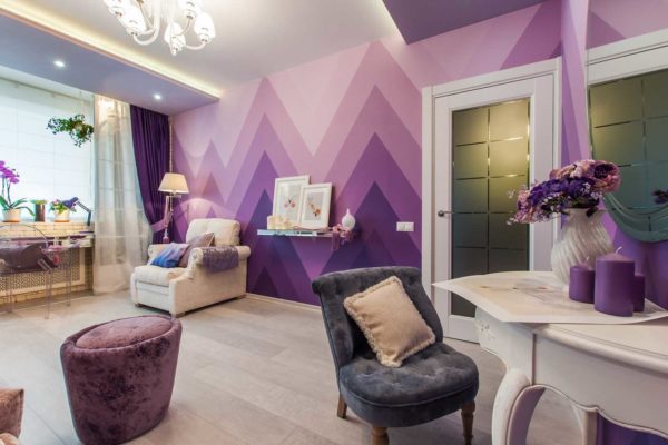 6 вариантов сочетания лилового цвета в интерьере квартиры