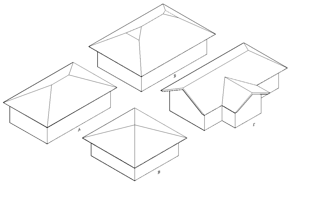схема четырехскатной крыши