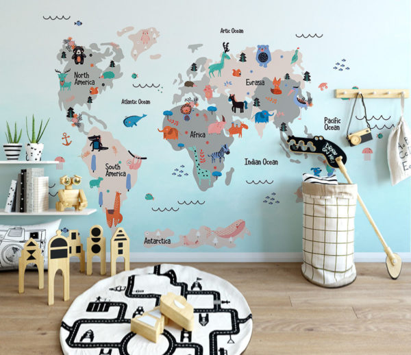 Карта мира в интерьере как модный элемент дизайна