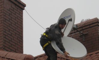 установка антенны на крышу
