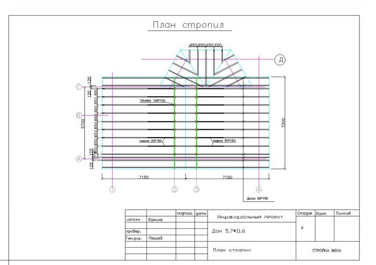 Как начертить план стропил в автокаде
